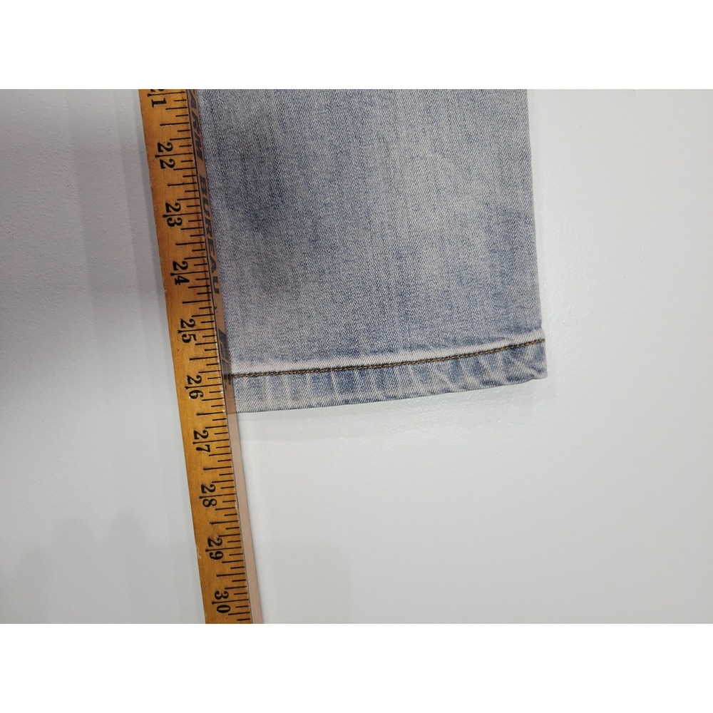 Gianni Bini Womens Embroidered Bird Distressed Light Wash Straight Leg Jeans S - Picture 8 of 8